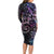 Polynesian Sunset Plumeria Long Sleeve Bodycon Dress Galaxy Polynesian Tattoo