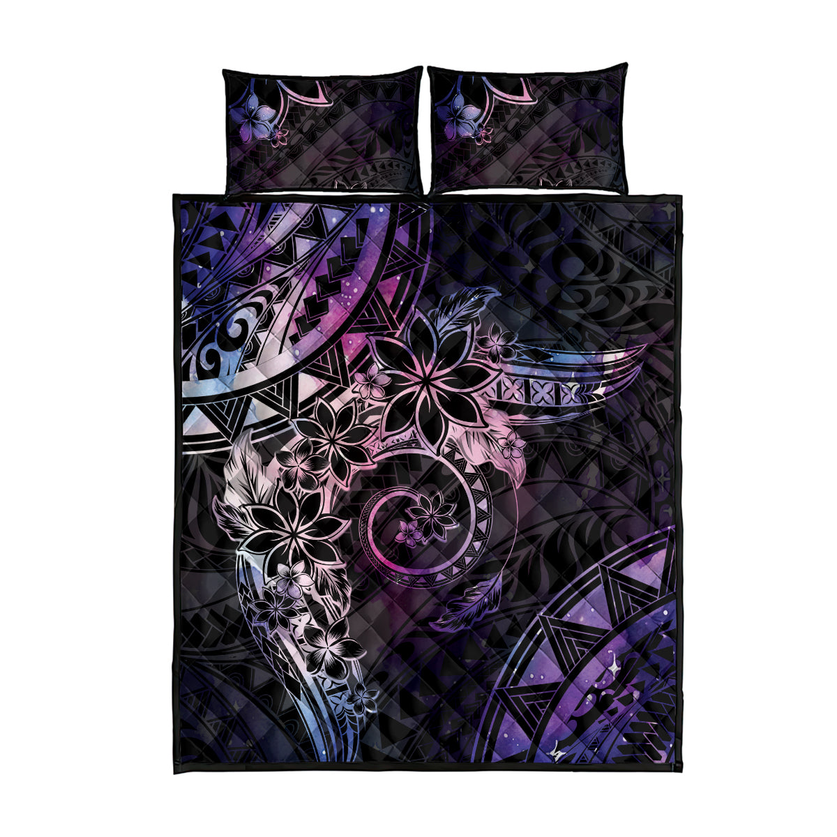 Polynesian Sunset Plumeria Quilt Bed Set Galaxy Polynesian Tattoo LT05 - Polynesian Pride