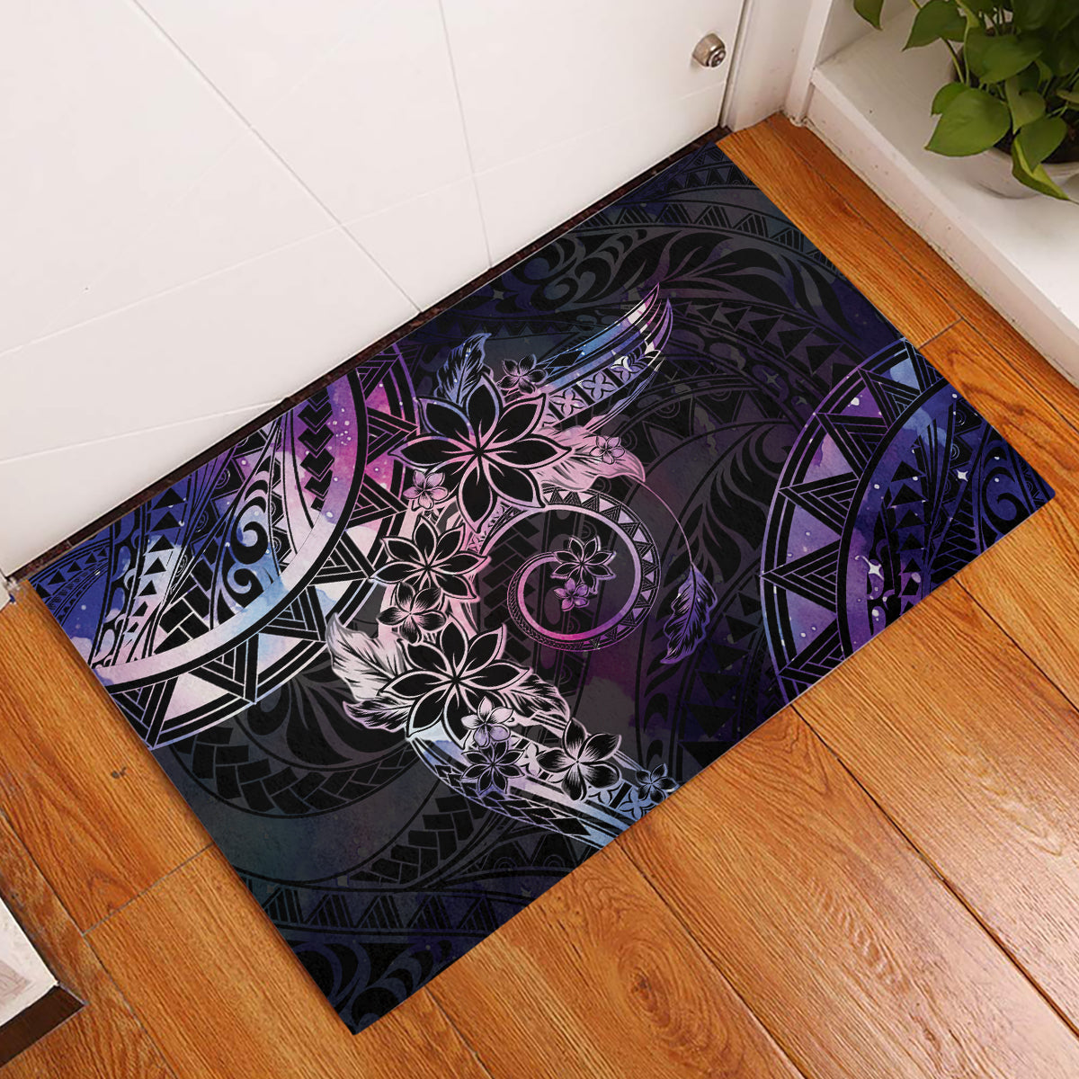 Polynesian Sunset Plumeria Rubber Doormat Galaxy Polynesian Tattoo LT05 Galaxy - Polynesian Pride