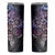 Galaxy Polynesian Pattern With Plumeria Flowers Skinny Tumbler