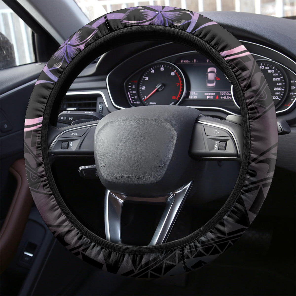 Polynesian Sunset Plumeria Steering Wheel Cover Galaxy Polynesian Tattoo LT05 - Polynesian Pride