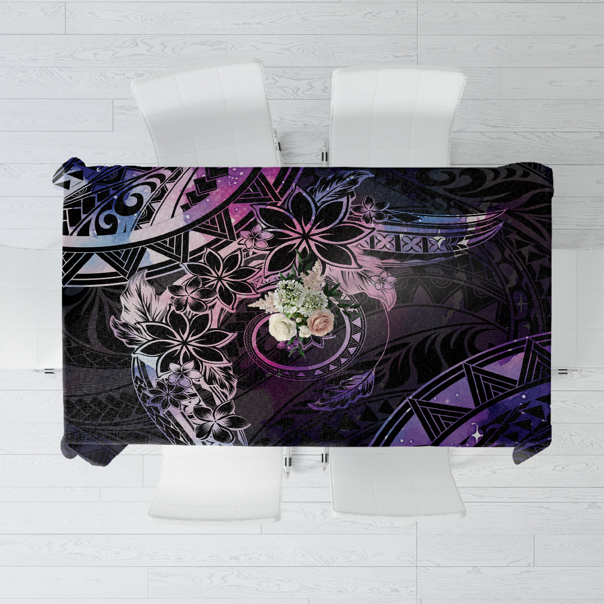 Polynesian Sunset Plumeria Tablecloth Galaxy Polynesian Tattoo LT05 Galaxy - Polynesian Pride