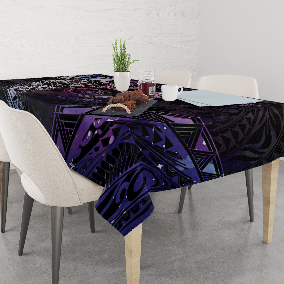 Polynesian Sunset Plumeria Tablecloth Galaxy Polynesian Tattoo LT05 - Polynesian Pride