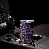 Galaxy Polynesian Pattern With Plumeria Flowers Tumbler Cup LT05 - Polynesian Pride