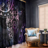 Polynesian Sunset Plumeria Window Curtain Galaxy Polynesian Tattoo LT05 - Polynesian Pride