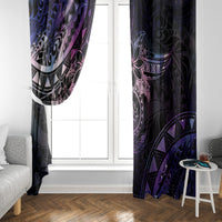 Polynesian Sunset Plumeria Window Curtain Galaxy Polynesian Tattoo LT05 - Polynesian Pride