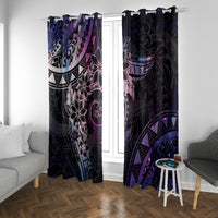 Polynesian Sunset Plumeria Window Curtain Galaxy Polynesian Tattoo LT05 With Grommets Galaxy - Polynesian Pride