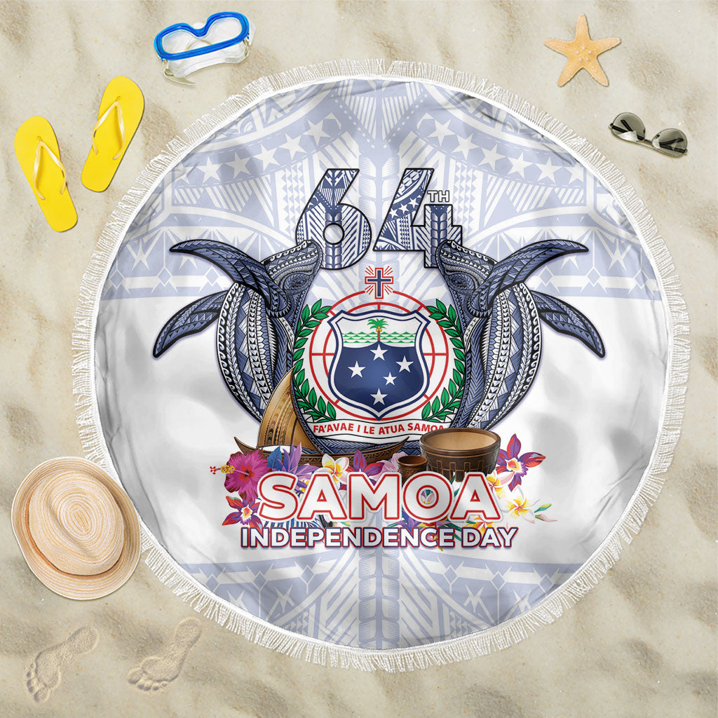 Samoa Independence Day Beach Blanket Samoa United For A New Beginning LT05 One Size 150cm White - Polynesian Pride