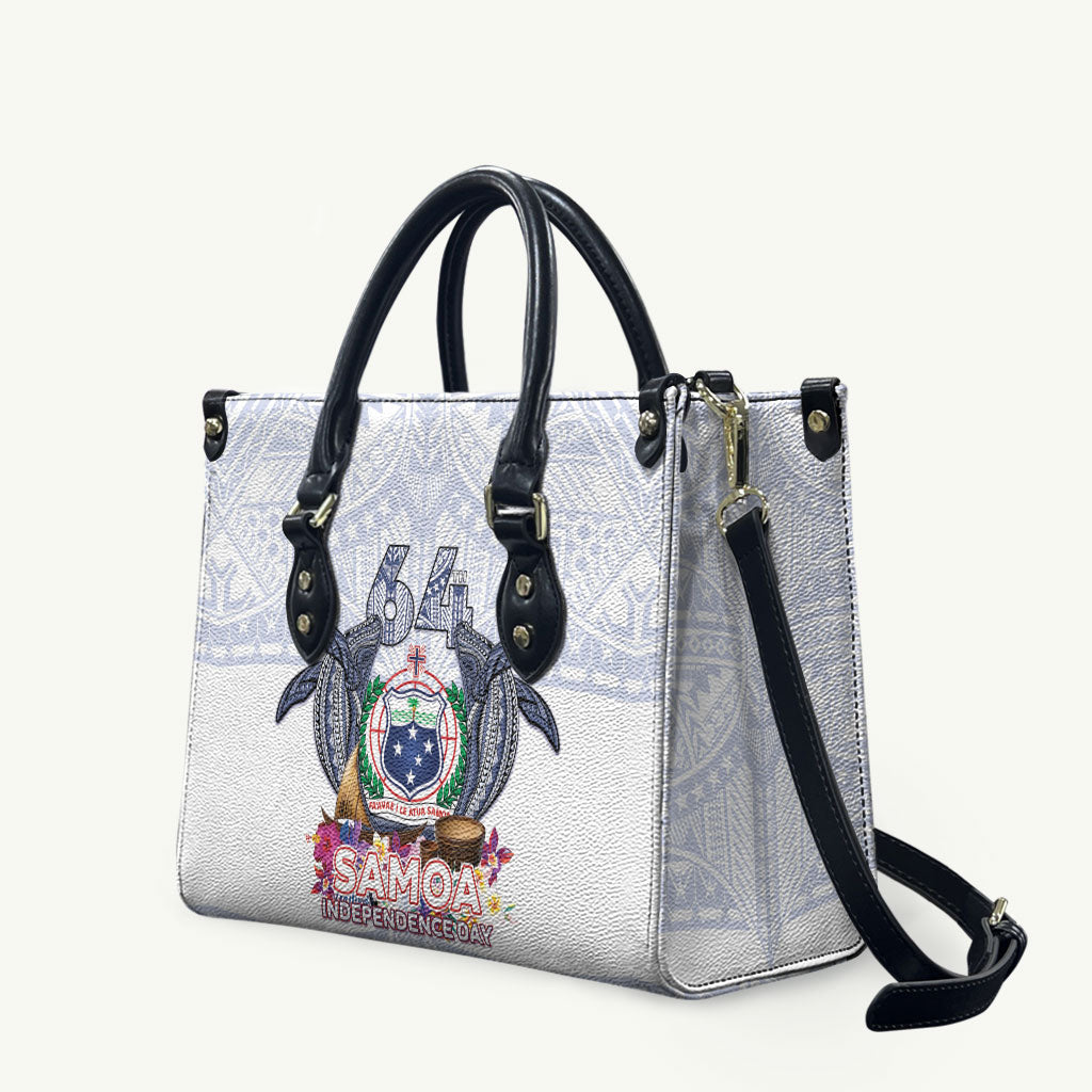 Samoa Independence Day Leather Bag Samoa United For A New Beginning LT05 White - Polynesian Pride