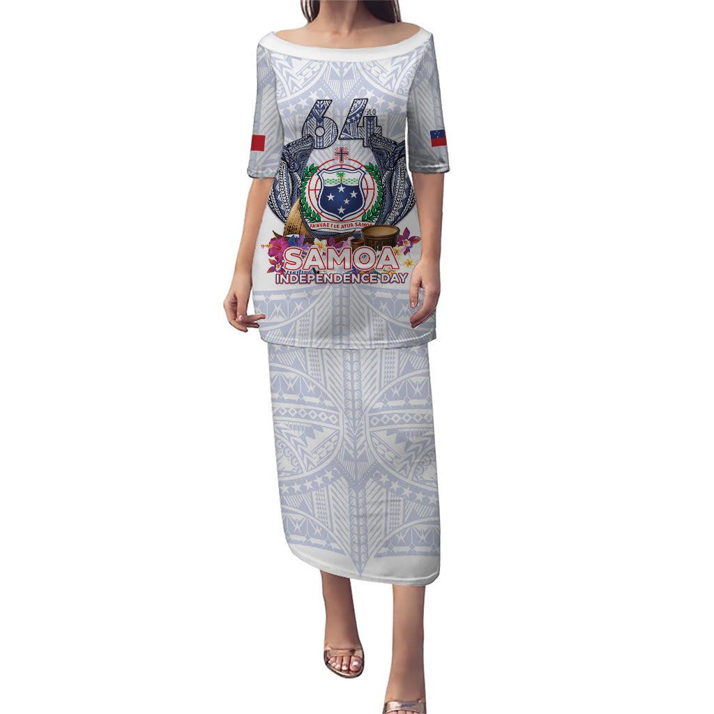Samoa Independence Day Puletasi Samoa United For A New Beginning LT05 Long Dress White - Polynesian Pride