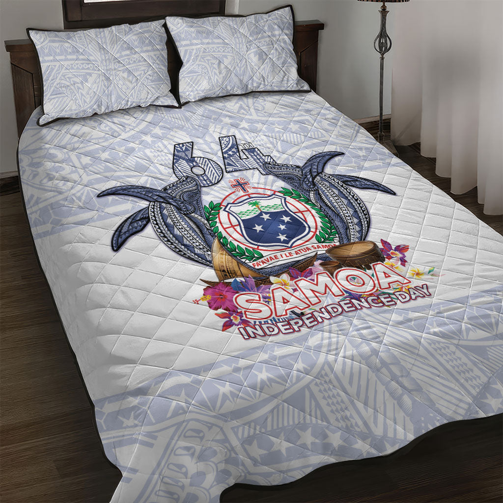 Samoa Independence Day Quilt Bed Set Samoa United For A New Beginning LT05 White - Polynesian Pride