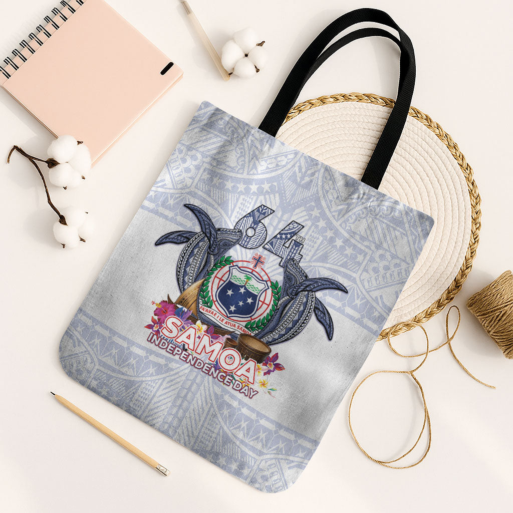 Samoa Independence Day Tote Bag Samoa United For A New Beginning LT05 Black Strap One Size White - Polynesian Pride