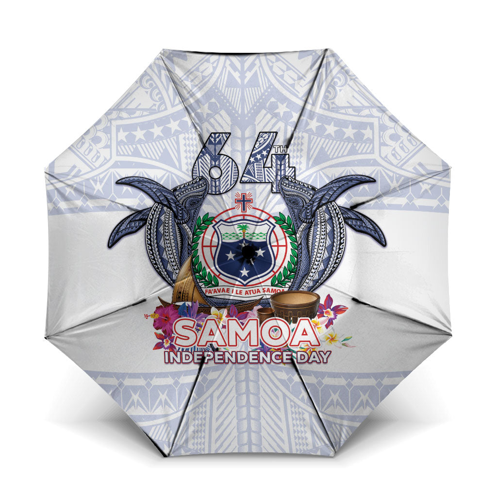 Samoa Independence Day Umbrella Samoa United For A New Beginning LT05 One Size Folded 11.42 inch Opened Diameter 37.4 inch White - Polynesian Pride