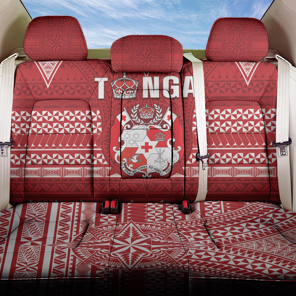 Tonga King Tupou VI Day Back Car Seat Cover Traditional Tongan Kupesi Pattern LT05 One Size Red - Polynesian Pride
