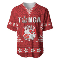 Tonga King Tupou VI Day Baseball Jersey Traditional Tongan Kupesi Pattern LT05 Red - Polynesian Pride