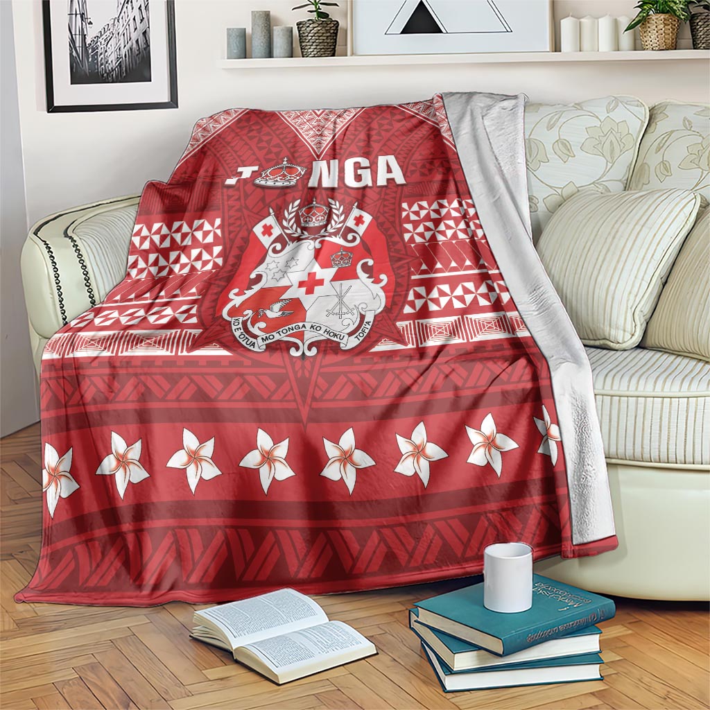 Tonga King Tupou VI Day Blanket Traditional Tongan Kupesi Pattern LT05 Red - Polynesian Pride