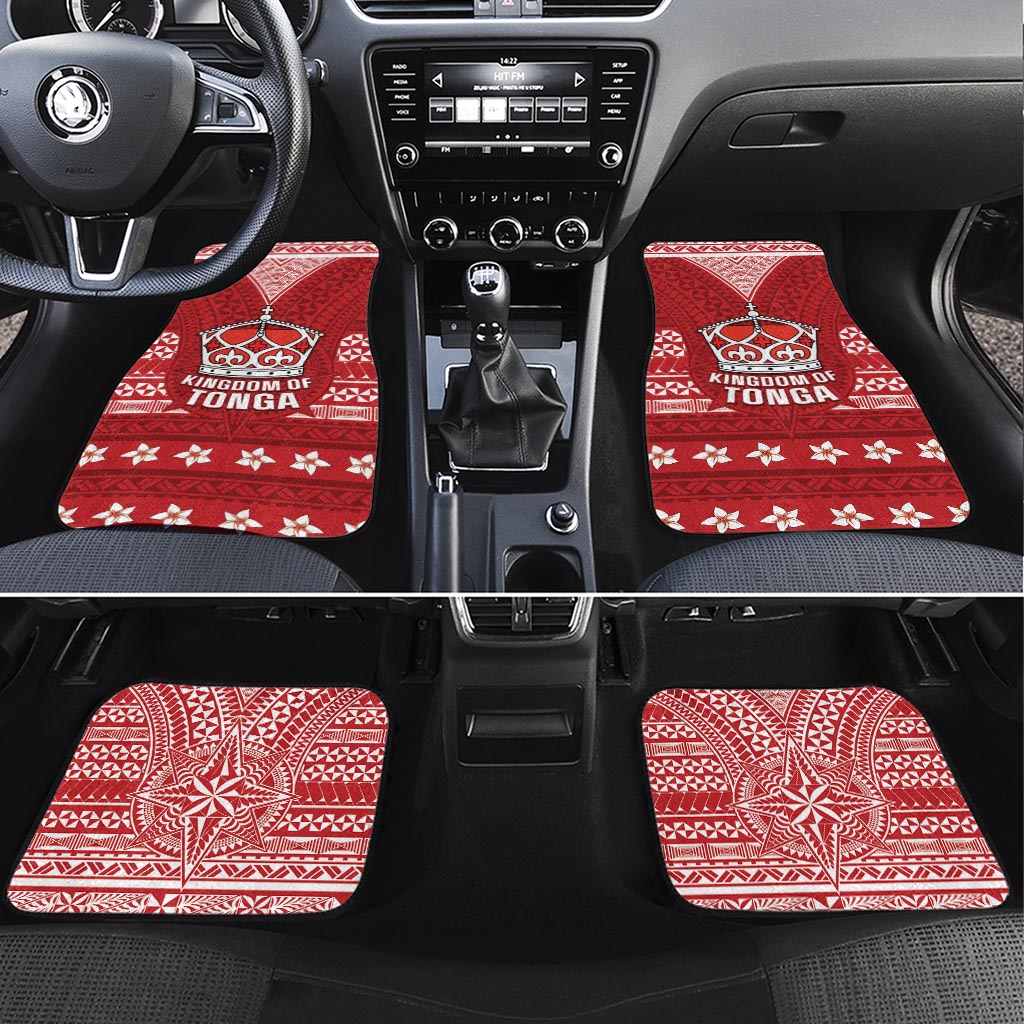 Tonga King Tupou VI Day Car Mats Traditional Tongan Kupesi Pattern LT05 Set 4pcs Red - Polynesian Pride
