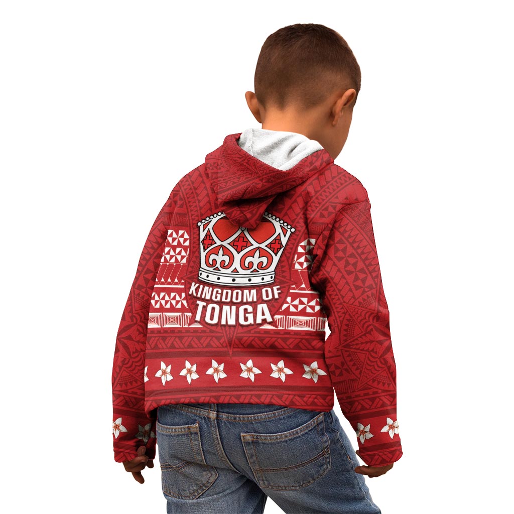 Tonga King Tupou VI Day Kid Hoodie Traditional Tongan Kupesi Pattern LT05 - Polynesian Pride