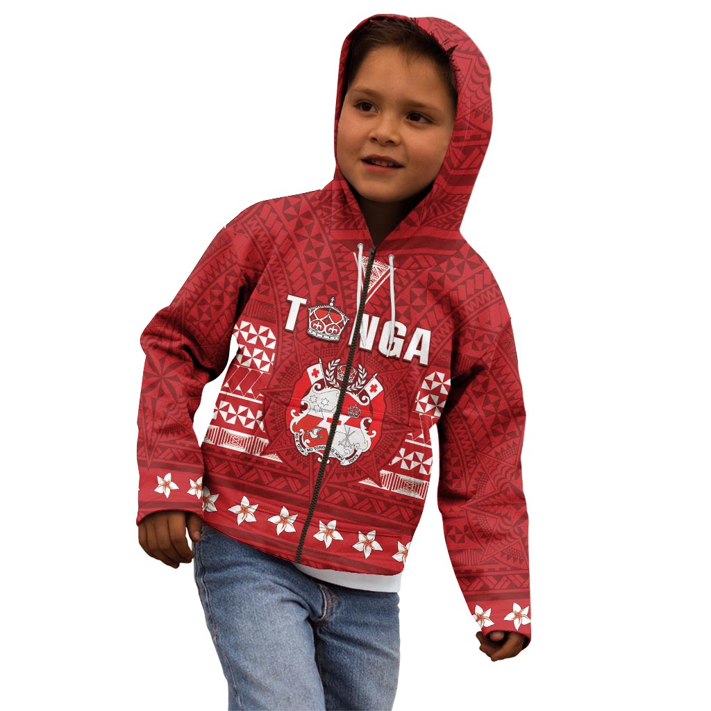 Tonga King Tupou VI Day Kid Hoodie Traditional Tongan Kupesi Pattern LT05 - Polynesian Pride