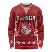 Tonga King Tupou VI Day Long Sleeve Shirt Traditional Tongan Kupesi Pattern LT05 Unisex Red - Polynesian Pride