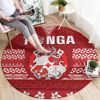 Tonga King Tupou VI Day Round Carpet Traditional Tongan Kupesi Pattern LT05 - Polynesian Pride