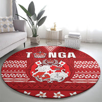 Tonga King Tupou VI Day Round Carpet Traditional Tongan Kupesi Pattern LT05 - Polynesian Pride