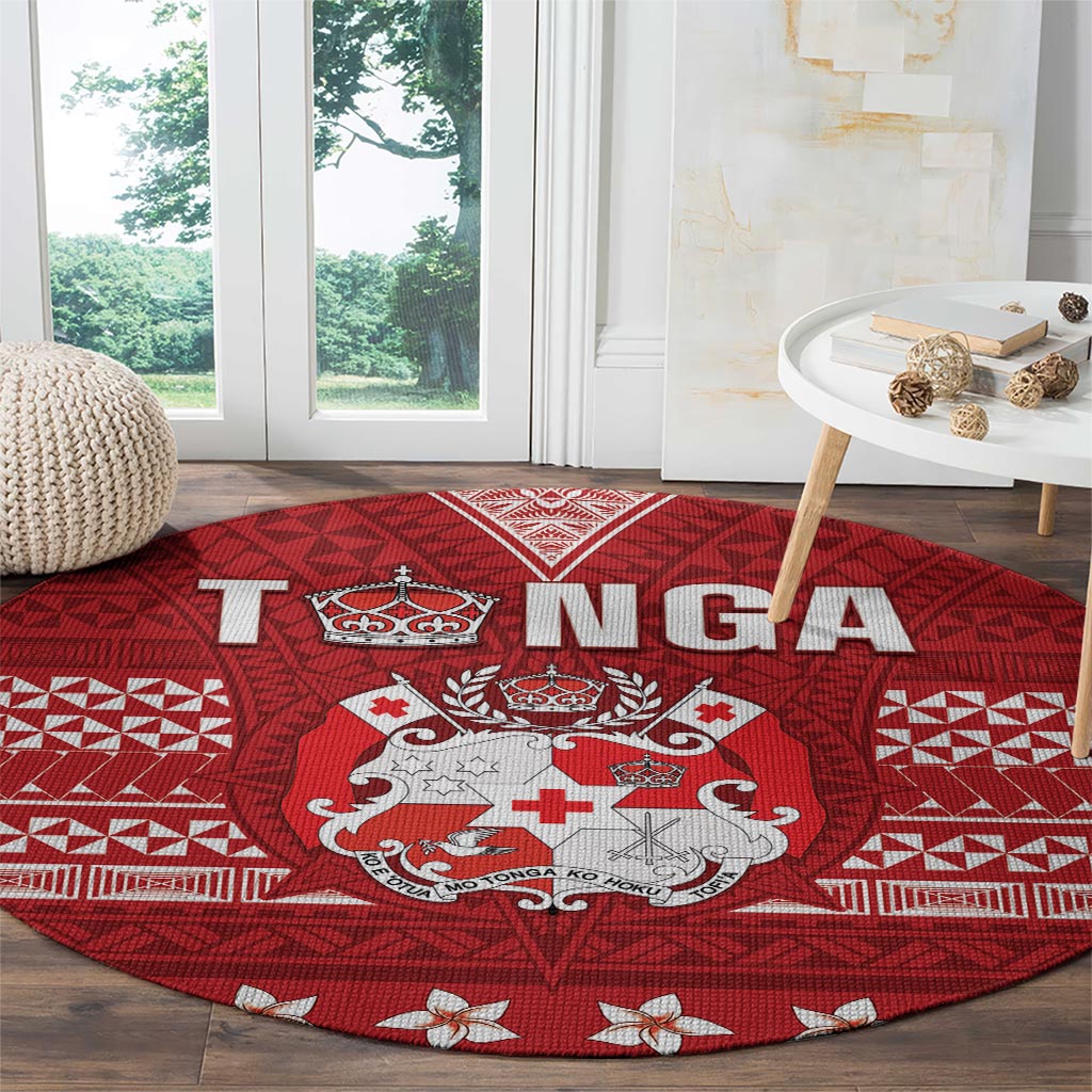 Tonga King Tupou VI Day Round Carpet Traditional Tongan Kupesi Pattern LT05 - Polynesian Pride