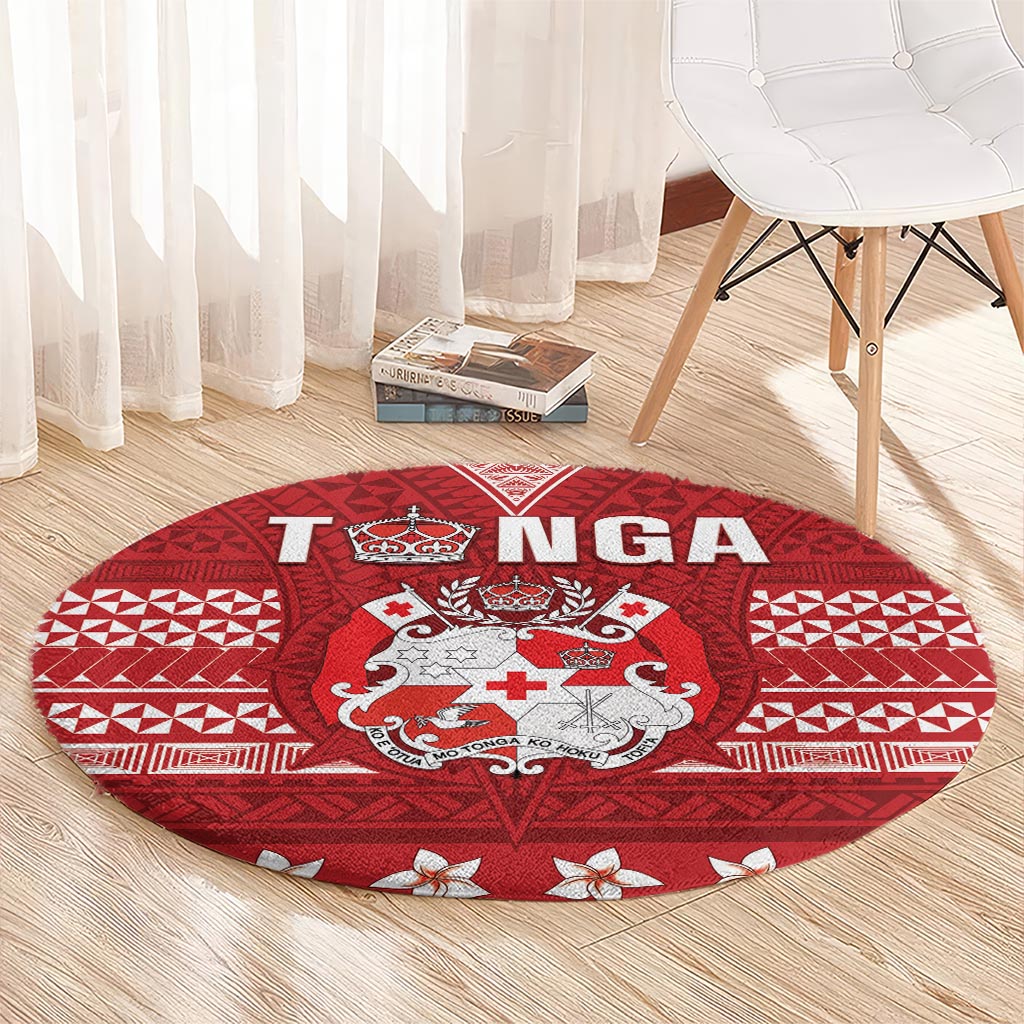 Tonga King Tupou VI Day Round Carpet Traditional Tongan Kupesi Pattern LT05 - Polynesian Pride