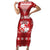 Tonga King Tupou VI Day Short Sleeve Bodycon Dress Traditional Tongan Kupesi Pattern