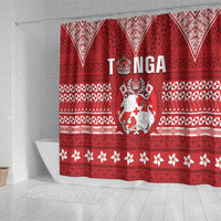 Tonga King Tupou VI Day Shower Curtain Traditional Tongan Kupesi Pattern LT05 - Polynesian Pride