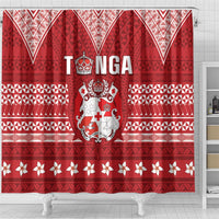 Tonga King Tupou VI Day Shower Curtain Traditional Tongan Kupesi Pattern LT05 - Polynesian Pride