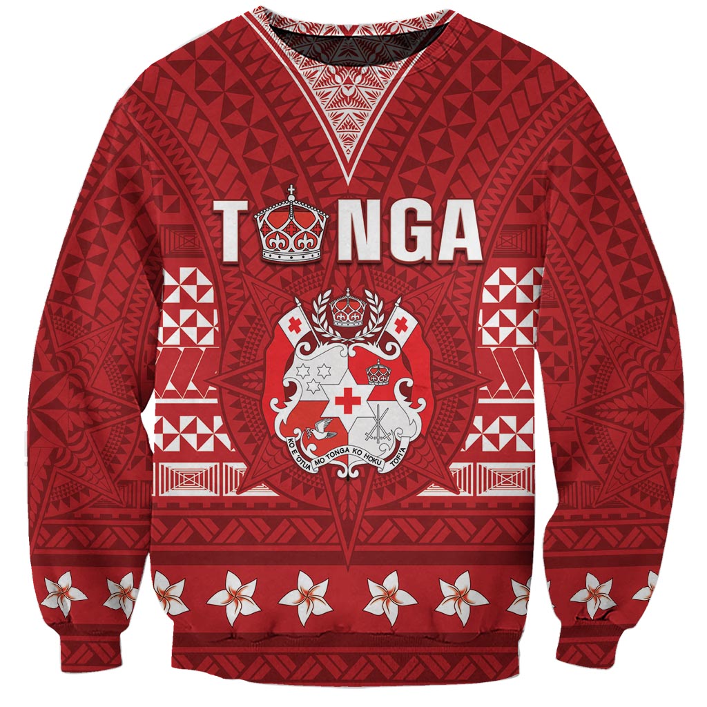 Tonga King Tupou VI Day Sweatshirt Traditional Tongan Kupesi Pattern LT05 Unisex Red - Polynesian Pride