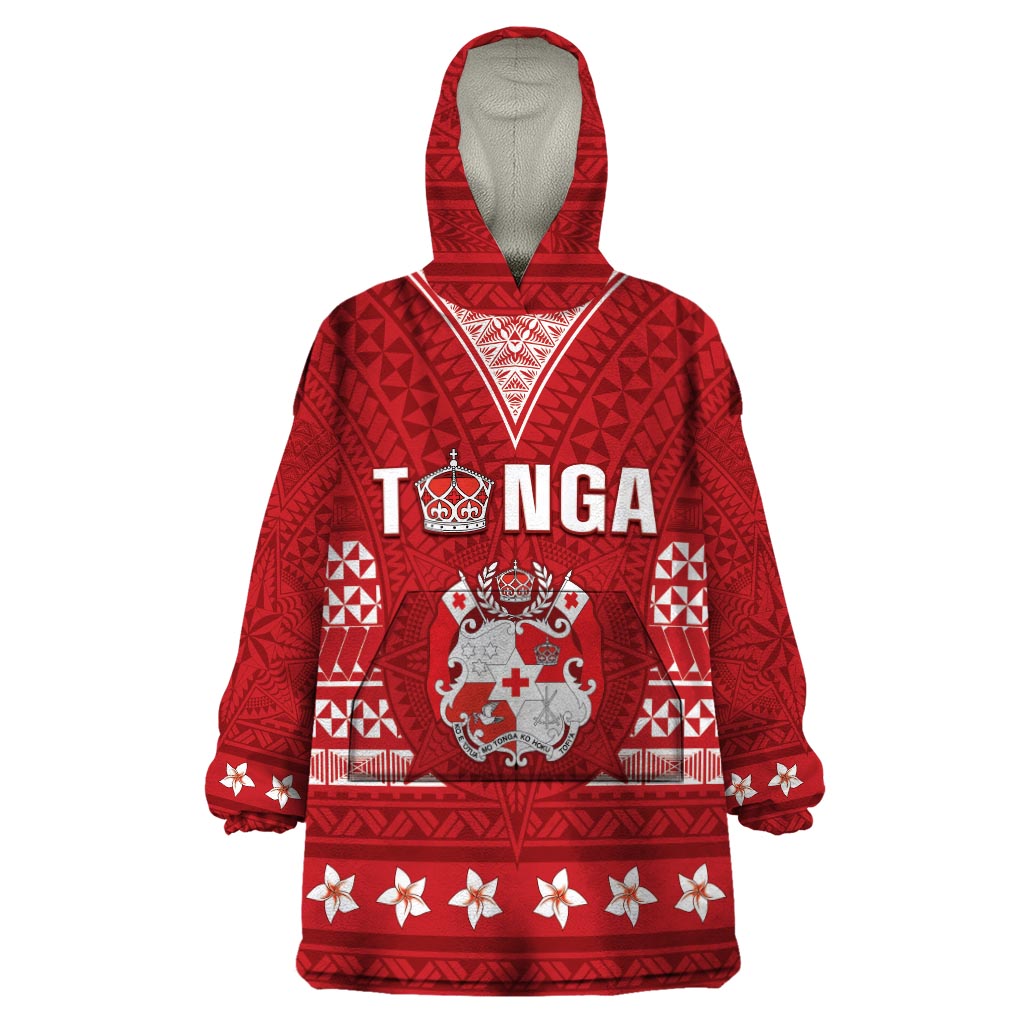 Tonga King Tupou VI Day Wearable Blanket Hoodie Traditional Tongan Kupesi Pattern