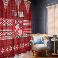 Tonga King Tupou VI Day Window Curtain Traditional Tongan Kupesi Pattern LT05 - Polynesian Pride