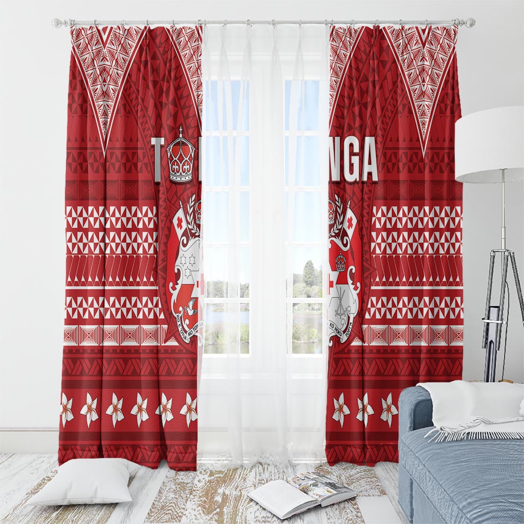 Tonga King Tupou VI Day Window Curtain Traditional Tongan Kupesi Pattern LT05 - Polynesian Pride