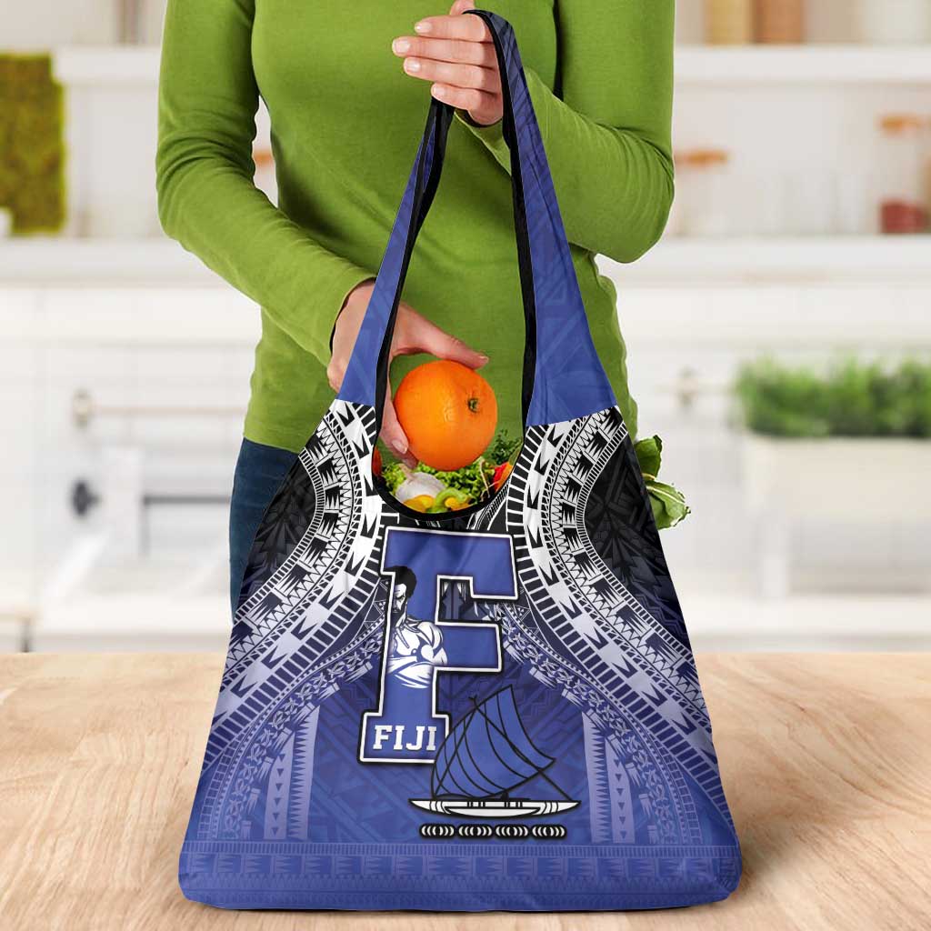 Fiji Drua Grocery Bag Fijian Tapa Pattern LT05 - Polynesian Pride