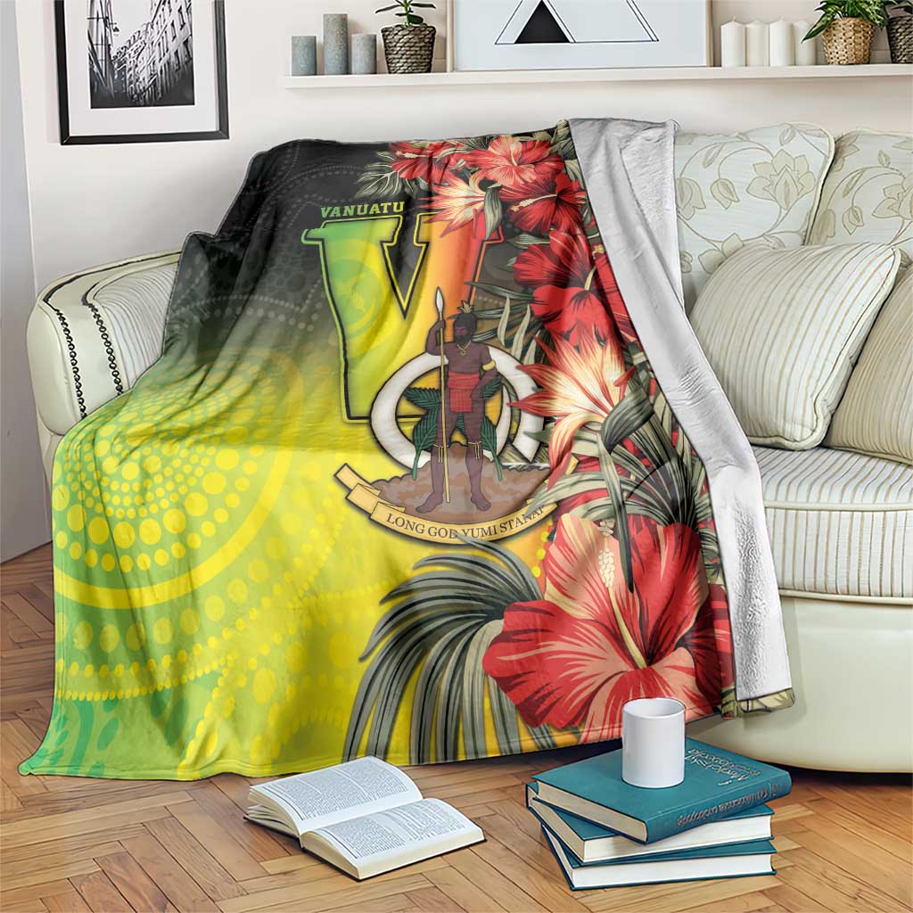 Aboriginal Dot Art Vanuatu Blanket Tropical Flowers LT05 Reggae - Polynesian Pride