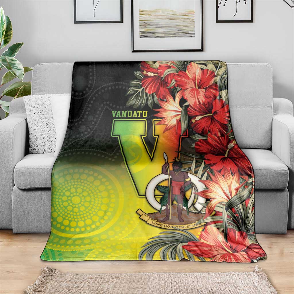 Aboriginal Dot Art Vanuatu Blanket Tropical Flowers LT05 - Polynesian Pride