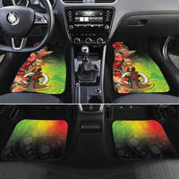 Aboriginal Dot Art Vanuatu Personalised Car Mats Tropical Flowers LT05 Set 4pcs Reggae - Polynesian Pride