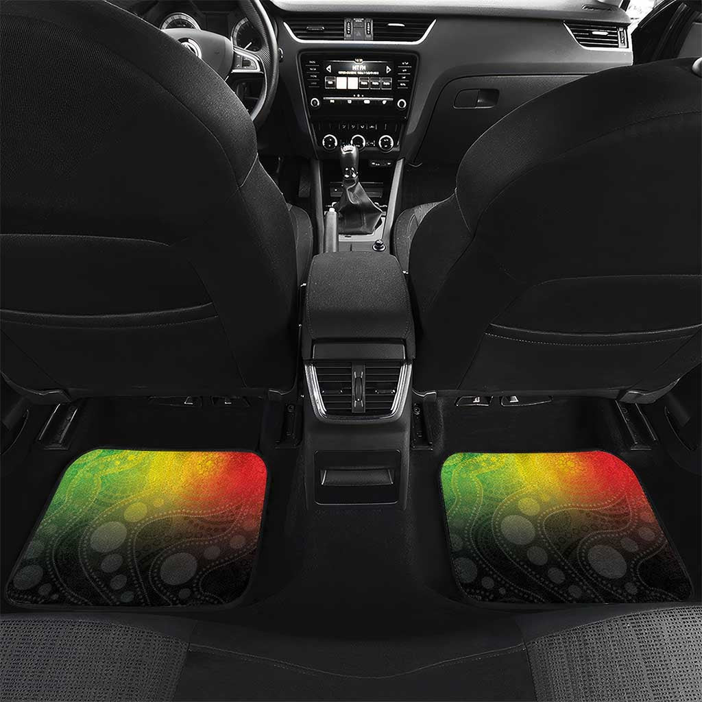 Aboriginal Dot Art Vanuatu Personalised Car Mats Tropical Flowers LT05 Set 2pcs - Back Reggae - Polynesian Pride