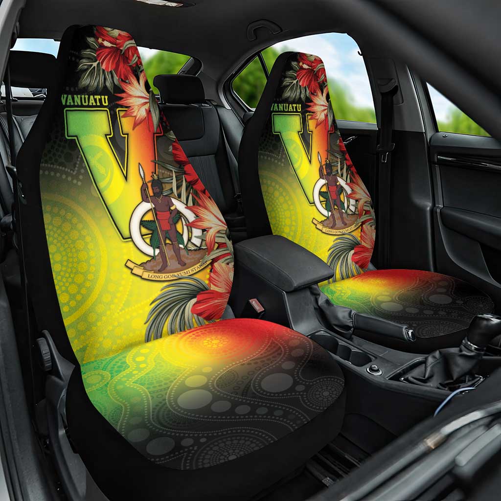 Aboriginal Dot Art Vanuatu Car Seat Cover Tropical Flowers LT05 One Size Reggae - Polynesian Pride