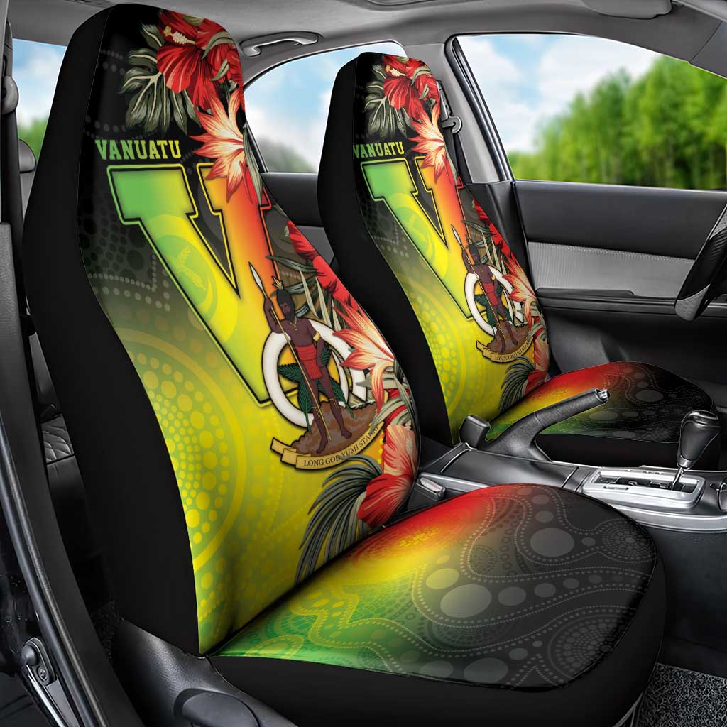 Aboriginal Dot Art Vanuatu Car Seat Cover Tropical Flowers LT05 - Polynesian Pride