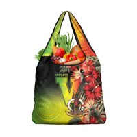 Aboriginal Dot Art Vanuatu Grocery Bag Tropical Flowers LT05 1-pack One Size Reggae - Polynesian Pride