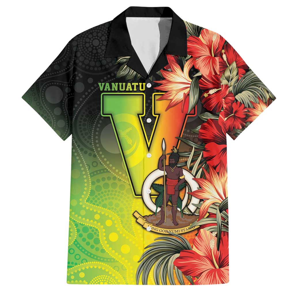 Aboriginal Dot Art Vanuatu Personalised Hawaiian Shirt Tropical Flowers LT05 Reggae - Polynesian Pride