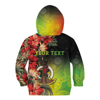 Aboriginal Dot Art Vanuatu Personalised Kid Hoodie Tropical Flowers LT05 - Polynesian Pride