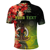 Aboriginal Dot Art Vanuatu Personalised Polo Shirt Tropical Flowers LT05 - Polynesian Pride