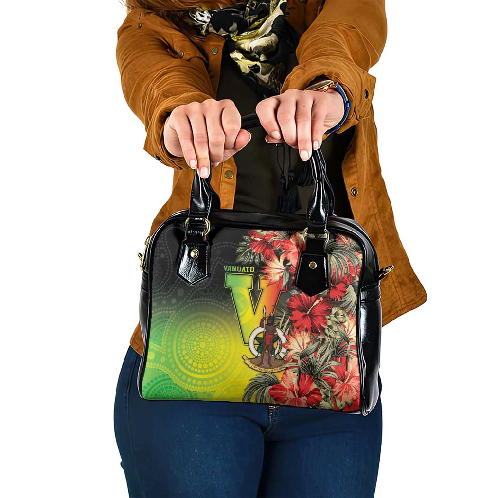 Aboriginal Dot Art Vanuatu Shoulder Handbag Tropical Flowers LT05 One Size Reggae - Polynesian Pride