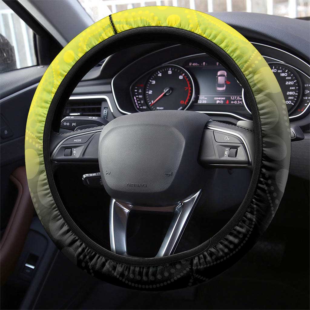 Aboriginal Dot Art Vanuatu Steering Wheel Cover Tropical Flowers LT05 - Polynesian Pride