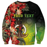 Aboriginal Dot Art Vanuatu Personalised Sweatshirt Tropical Flowers LT05 - Polynesian Pride