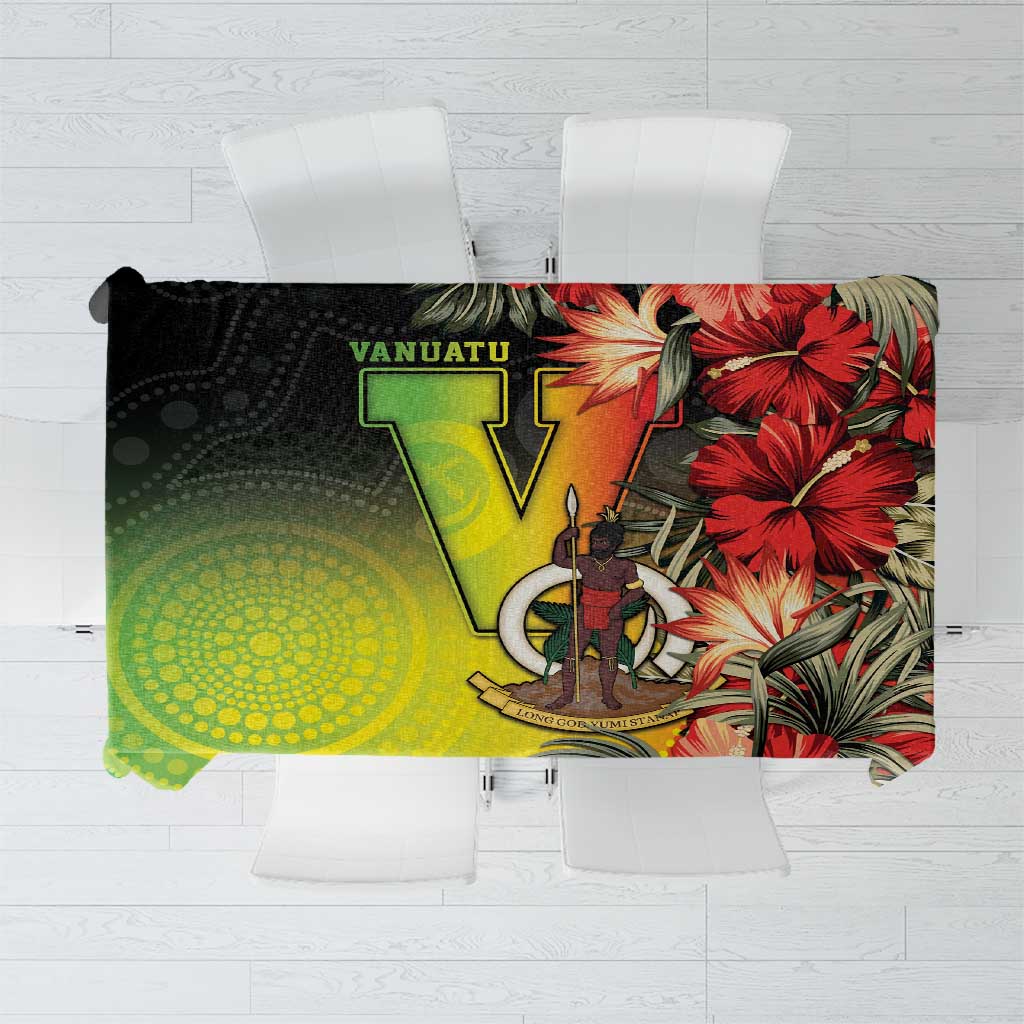 Aboriginal Dot Art Vanuatu Tablecloth Tropical Flowers LT05 Reggae - Polynesian Pride